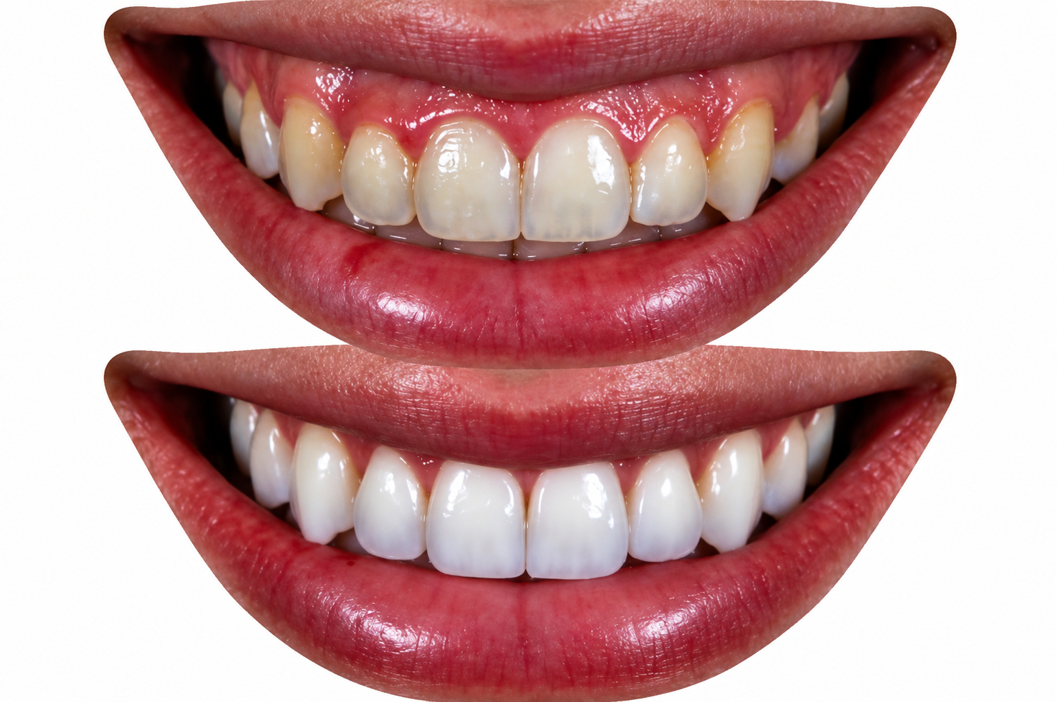Antes e depois de clareamento
